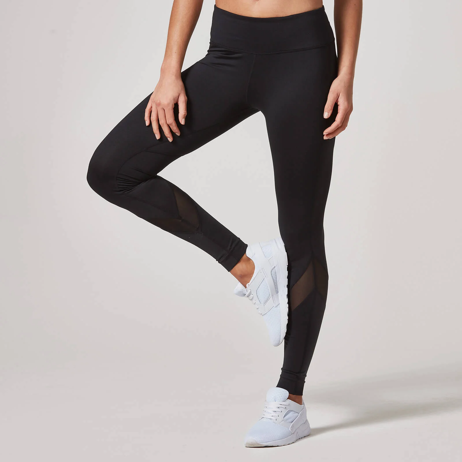 Heartbeat Mesh Full-Length Leggings - XS - Black Image 1