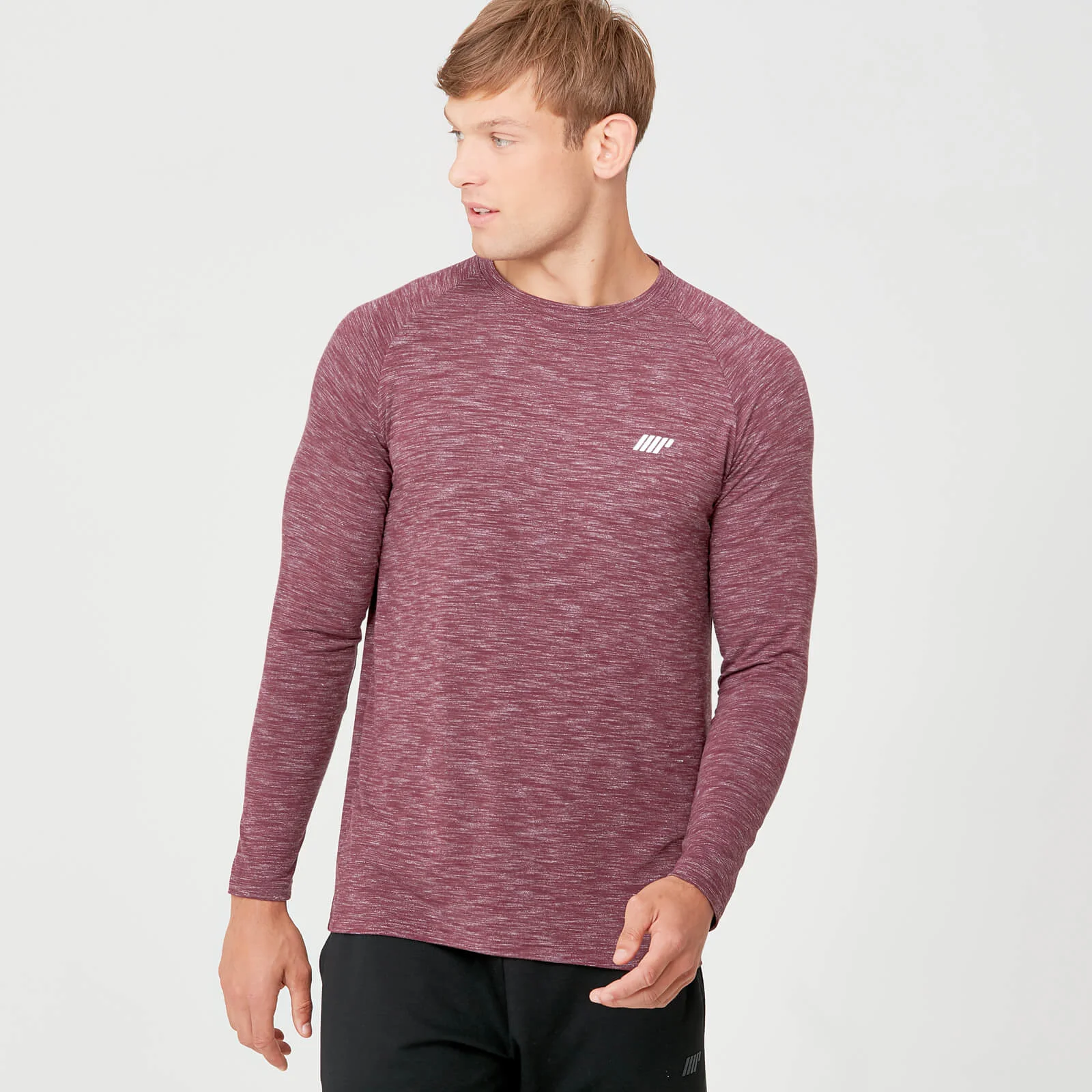 Performance Long Sleeve T-Shirt - Burgundy Marl - XS Image 1
