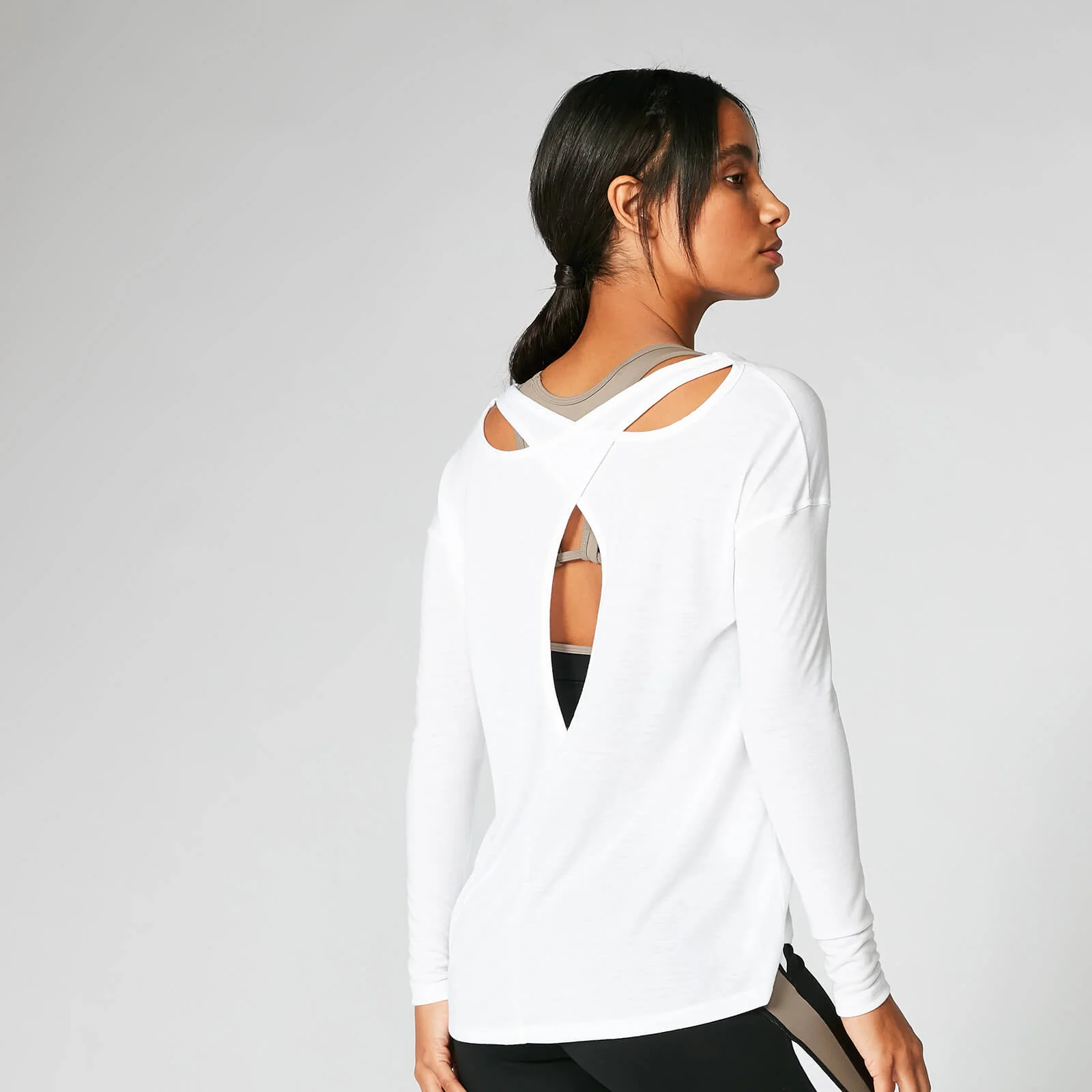 Split Long-Sleeve T-Shirt - White - XS Image 1