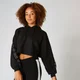 Icon Cropped Hoodie - Black