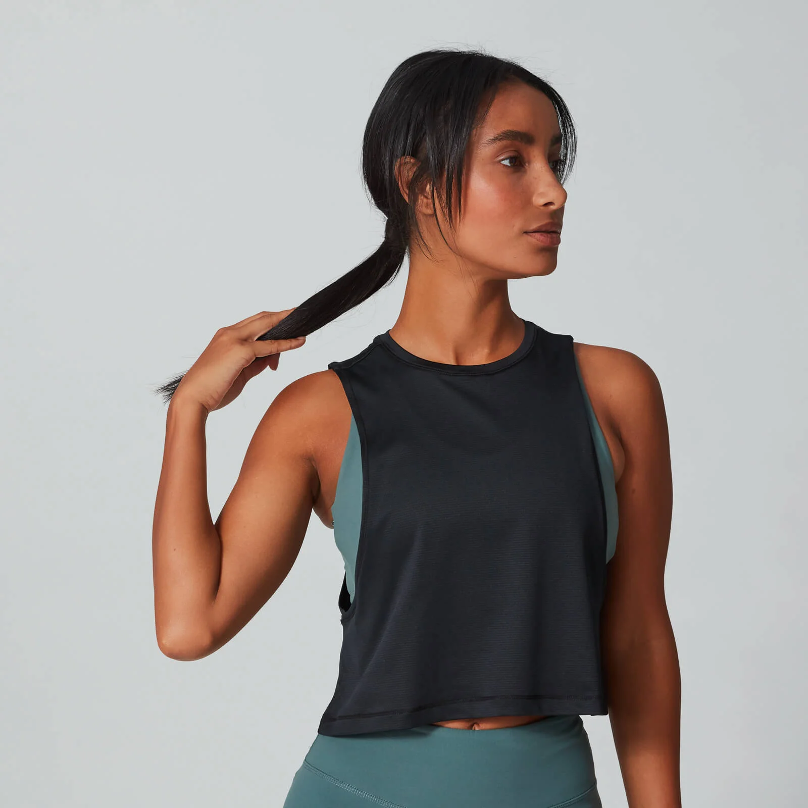 MP Women's Mesh Tech Drop Armhole Tank Top - Black - XS Image 1