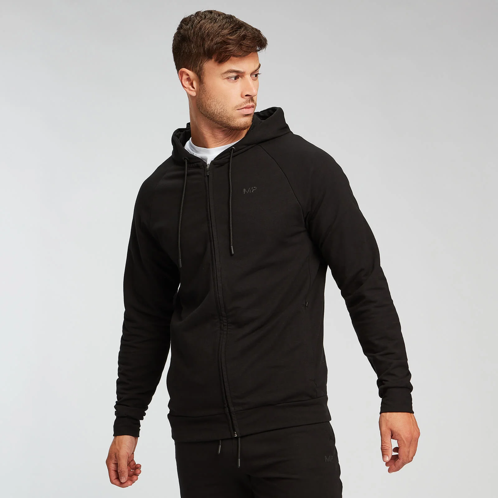 MP Men's Form Zip Up Hoodie - Black - XXS Image 1