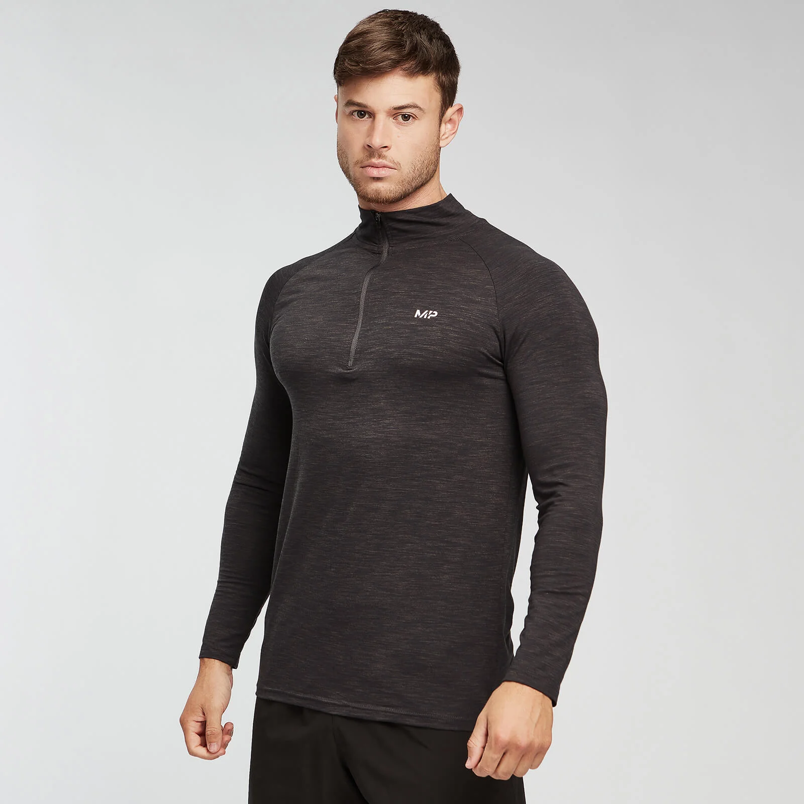 MP Men's Performance 1/4 Zip - Black/Carbon - S Image 1