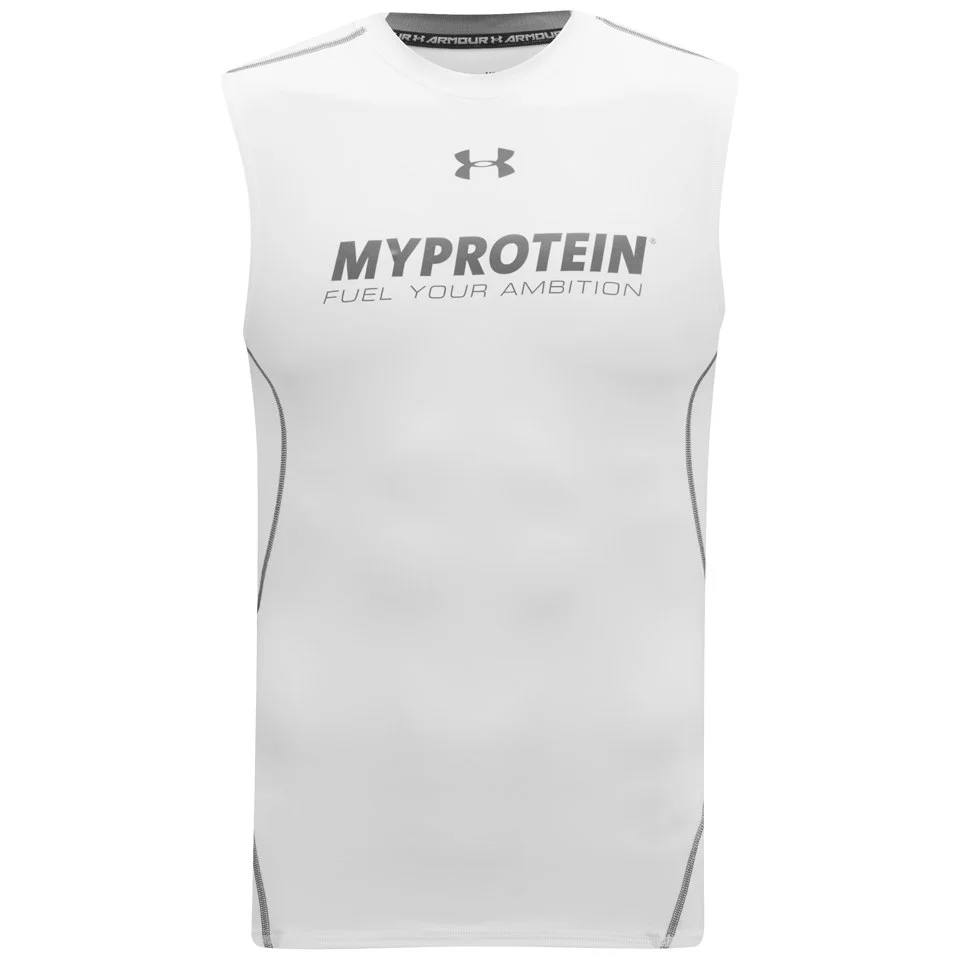 Myprotein Under Armour Men's HeatGear Sleeveless Compression Shirt - White Image 1