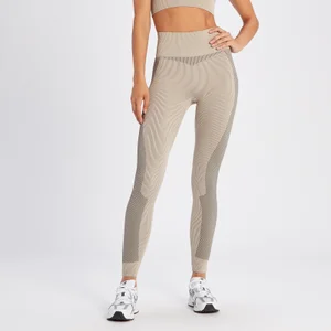 MP Women's Contrast Rib Seamless Leggings - Sesame/ Black - Size L