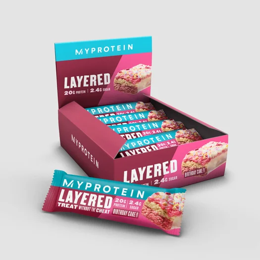 Myprotein Layered Bar, Birthday Cake, 12 x 60g (AU)