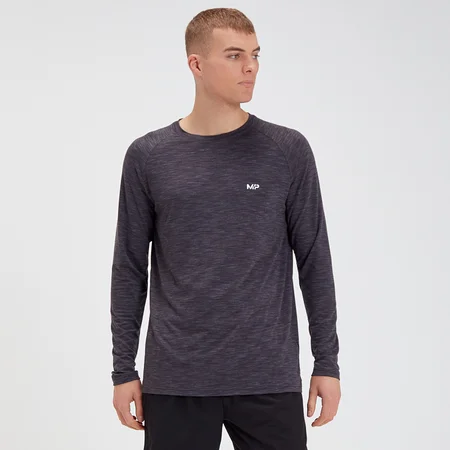 MP Men's Performance Long-Sleeve T-Shirt - Black Marl