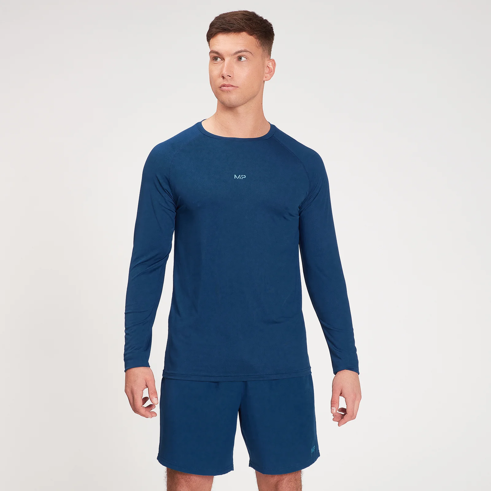 MP Men's Fade Graphic Training Long Sleeve Top - Dark Blue - XXS Image 1