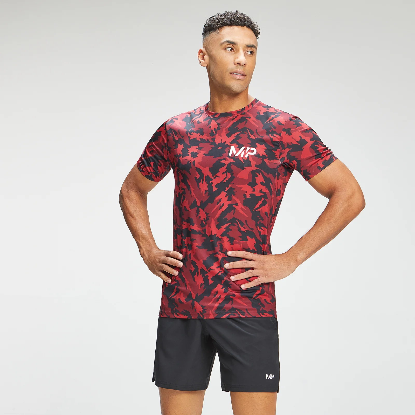 MP Men's Adapt Camo Short Sleeve T-Shirt- Red Camo - XXS Image 1