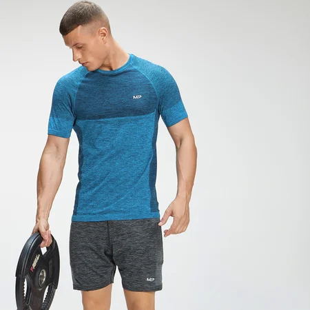 MP Men's Seamless Short Sleeve T-Shirt - Bright Blue Marl