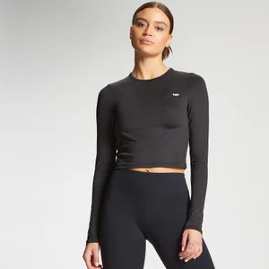 MP Women's Training Long Sleeve Crop Top - Black - Size XS
