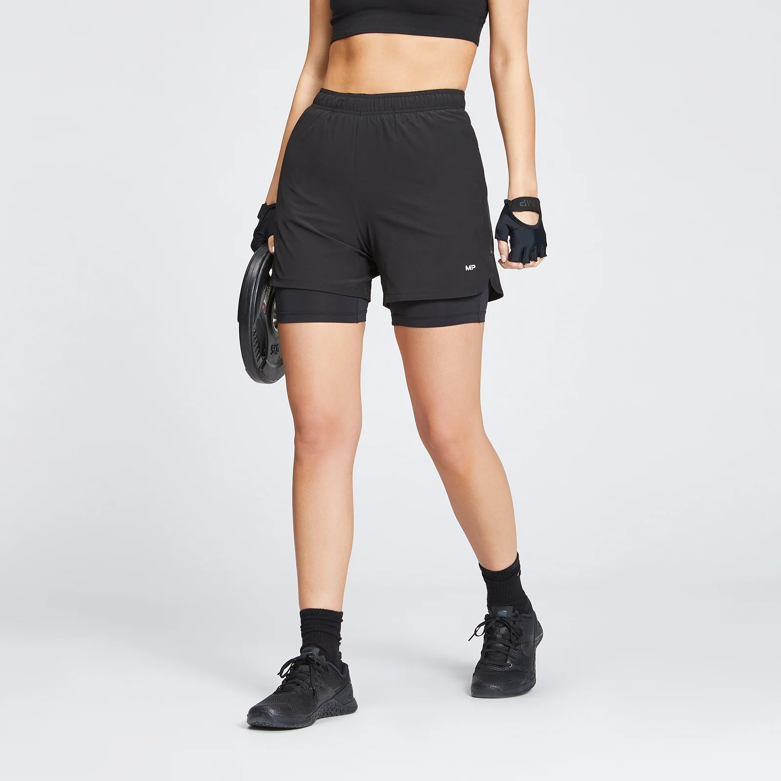 MP Women's 2 IN 1 Training Jersey Short - Black - XXS Image 1