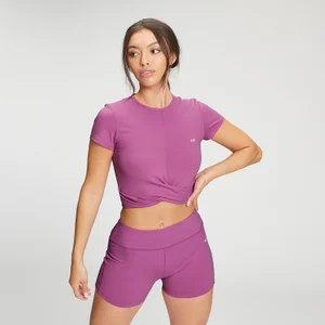 MP Women's Power Short Sleeve Crop Top - Orchid - Size M