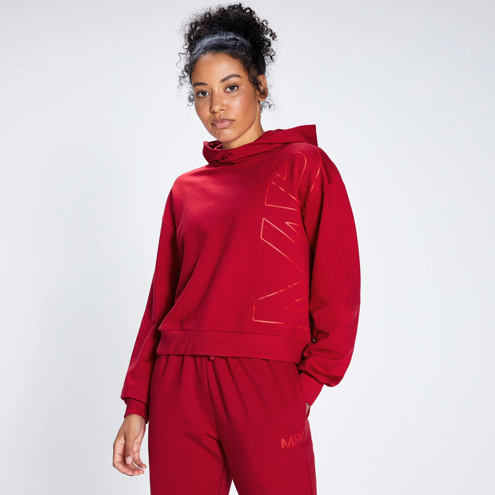 MP Women's Engage Bold Graphic Hoodie - Wine/Danger - XXS Image 1
