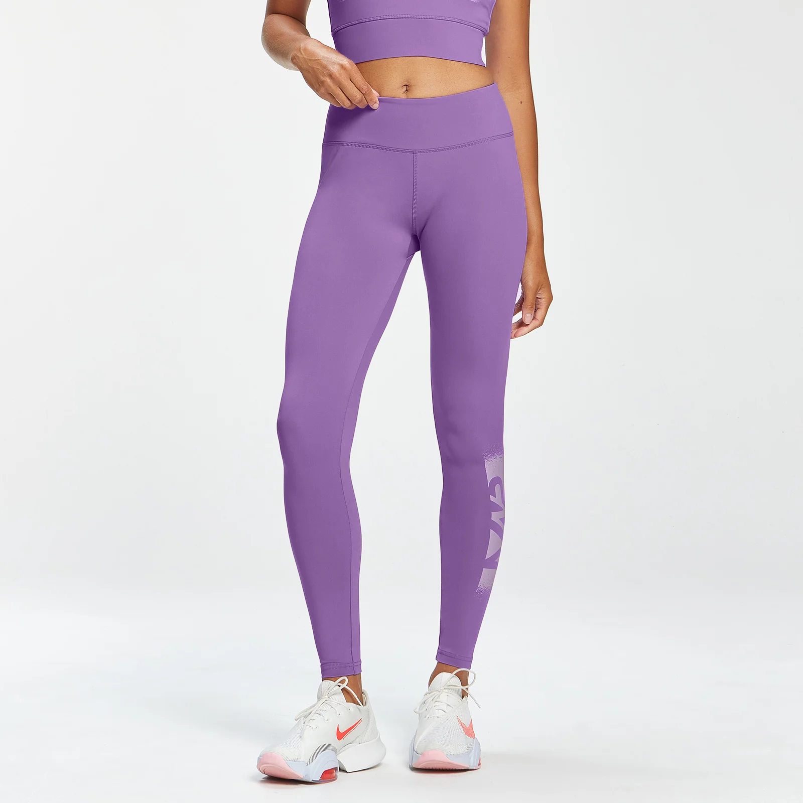 MP Women's Graffiti Graphic Training Leggings - Deep Lilac - XS Image 1