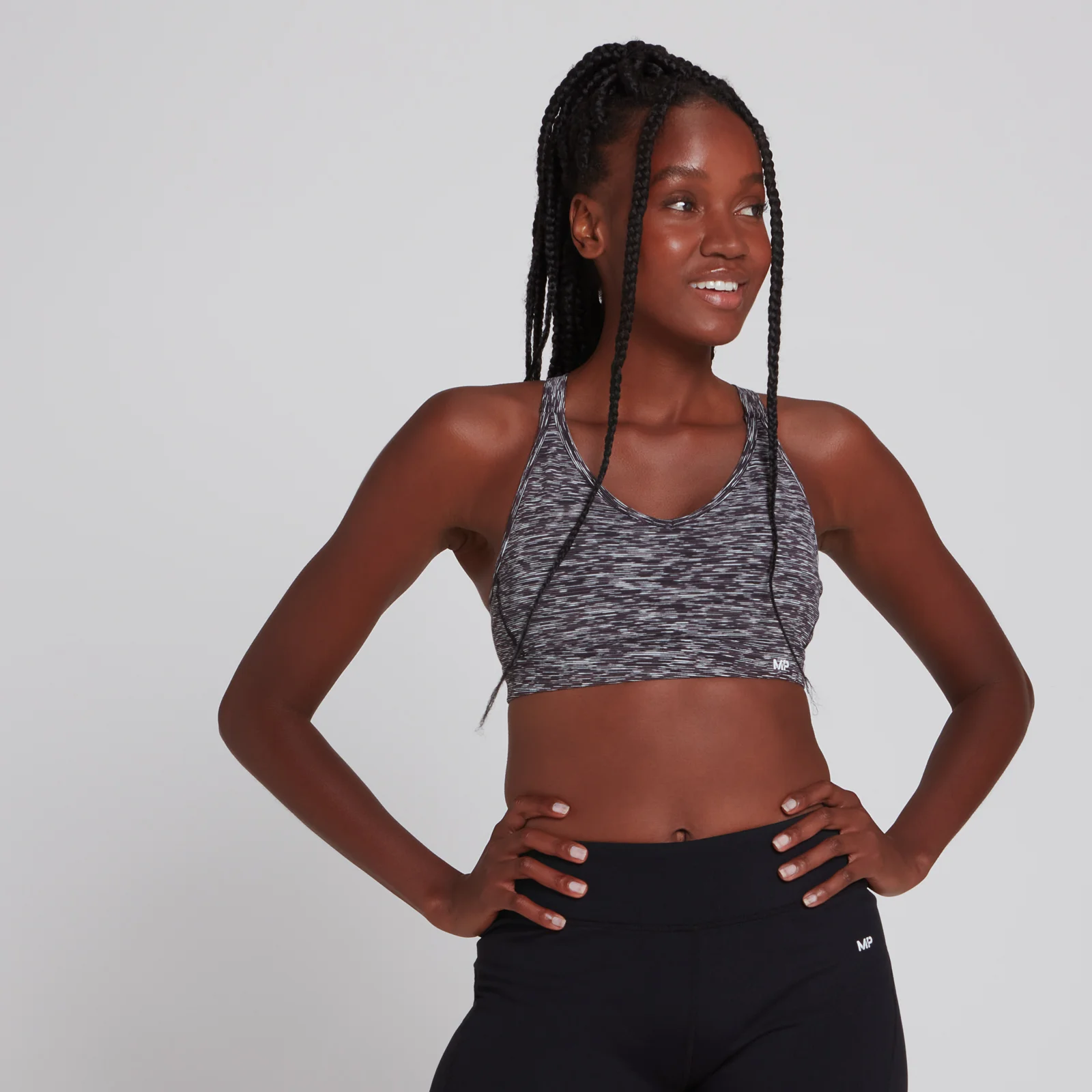 MP Power Mesh Sports Bra - Black Space Dye - XXL Image 1