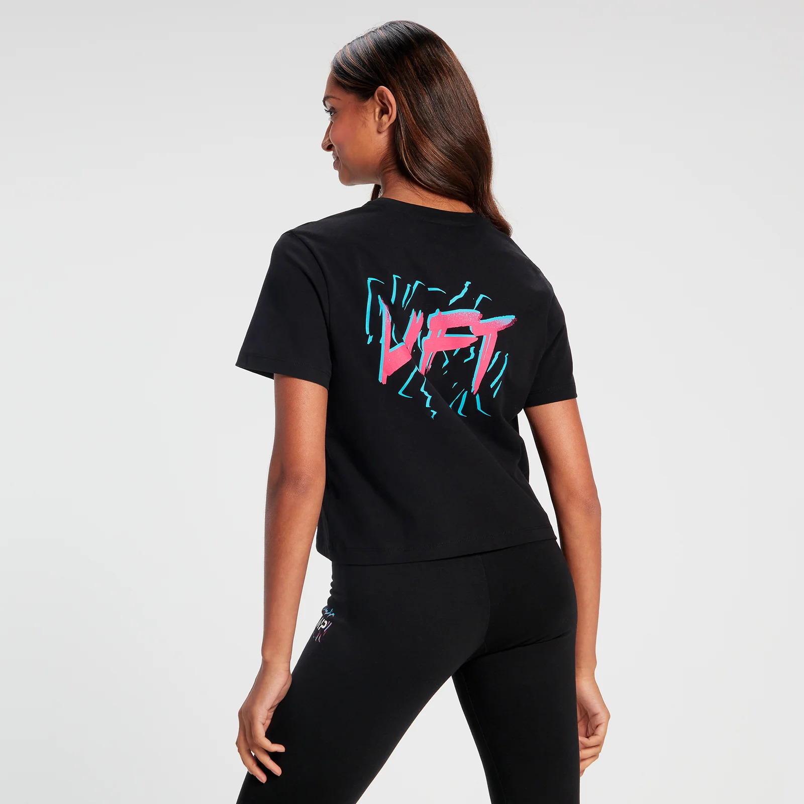 MP Women's Retro Lift Short Sleeve Crop Top - Black - XXS Image 1