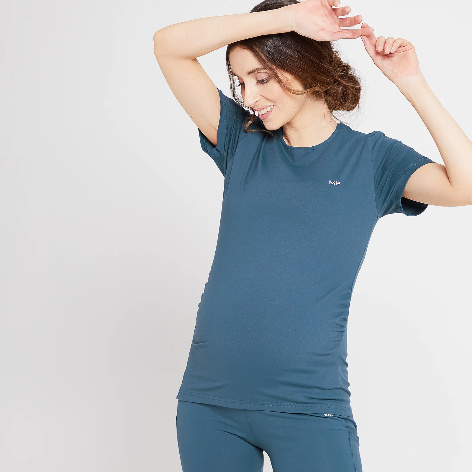 MP Women's Power Maternity Short Sleeve Top - Dust Blue - XXS Image 1