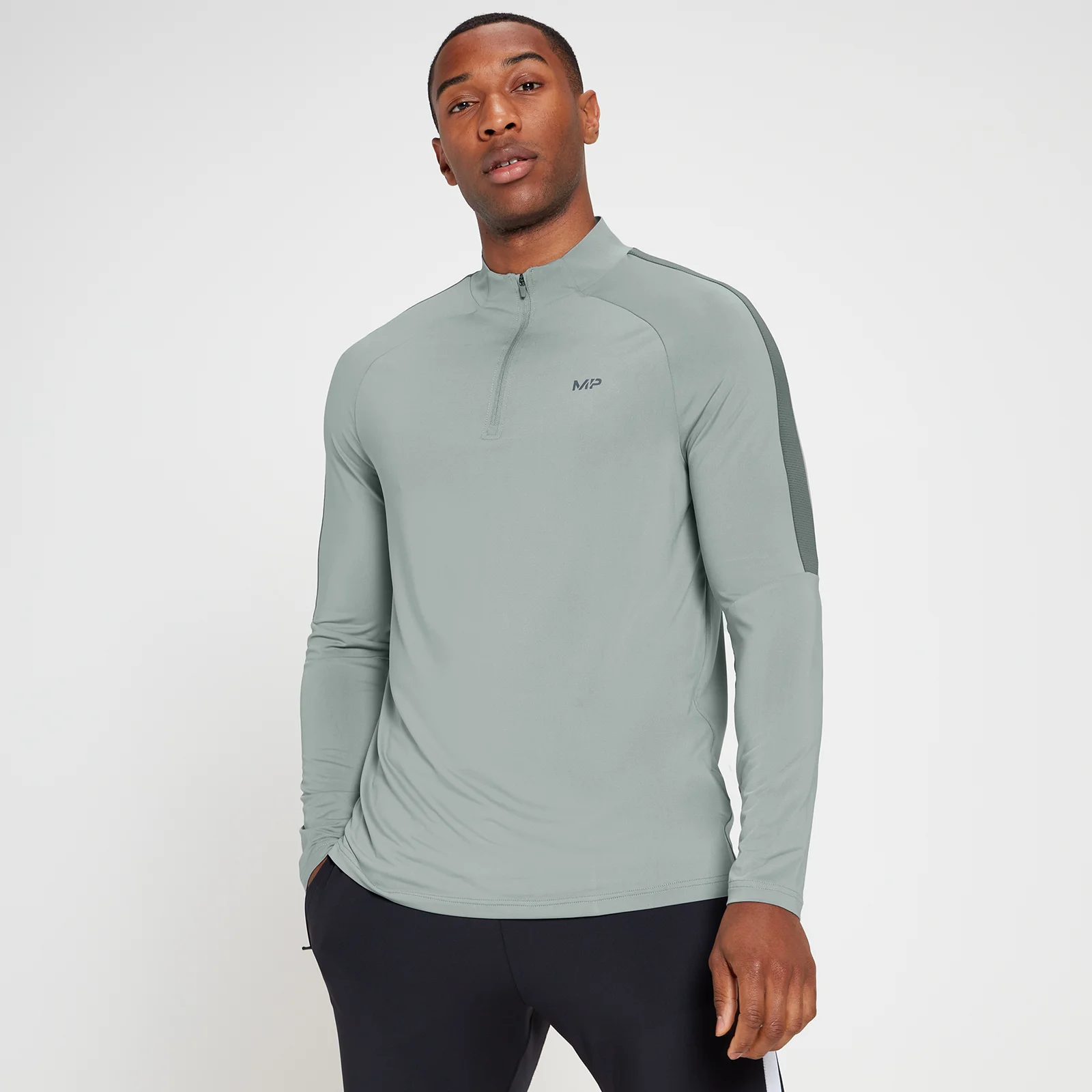 MP Men's Tempo 1/4 Zip Top - Storm - XXS Image 1
