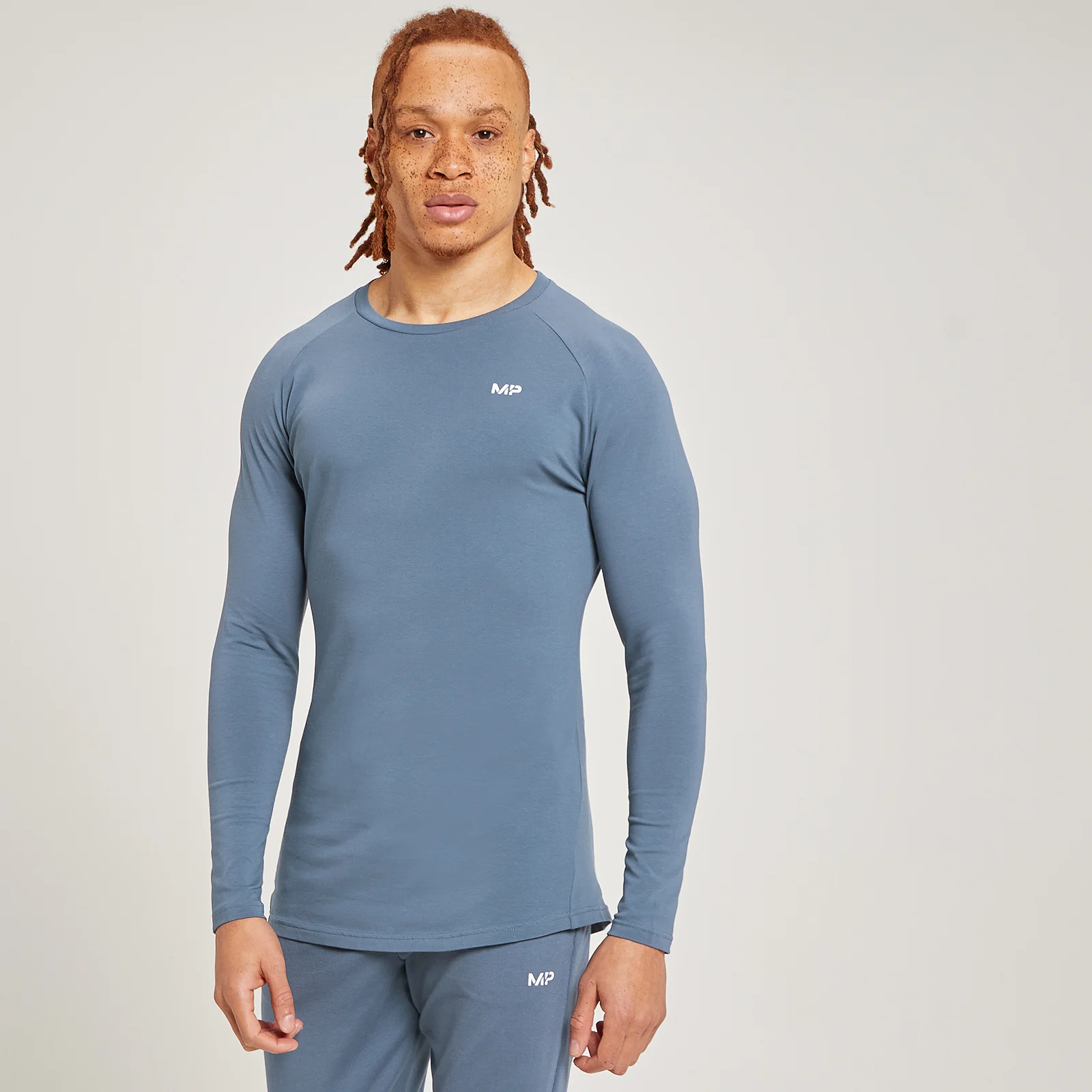 MP Men's Form Long Sleeve Top - Steel Blue - XXS Image 1