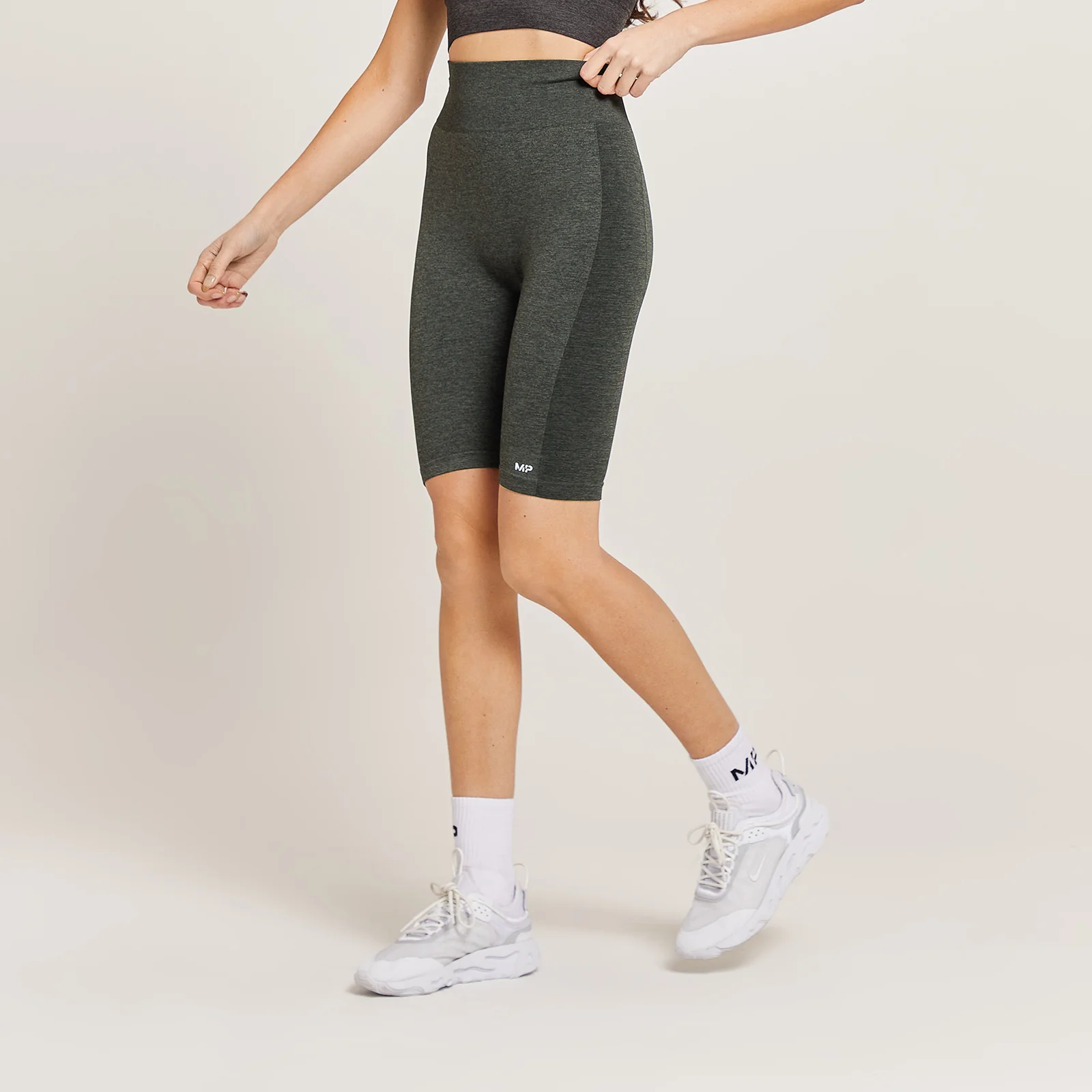 MP Women's Curve High Waisted Cycling Shorts - Carbon Marl - S Image 1