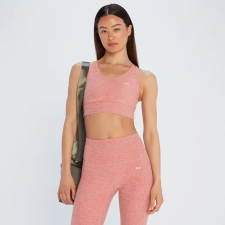 MP Women's Composure Strappy Sports Bra - Washed Pink Marl
