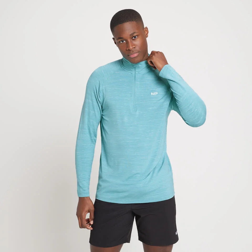 MP Men's Performance 1/4 Zip Top - Smoke Green Marl - XXS Image 1