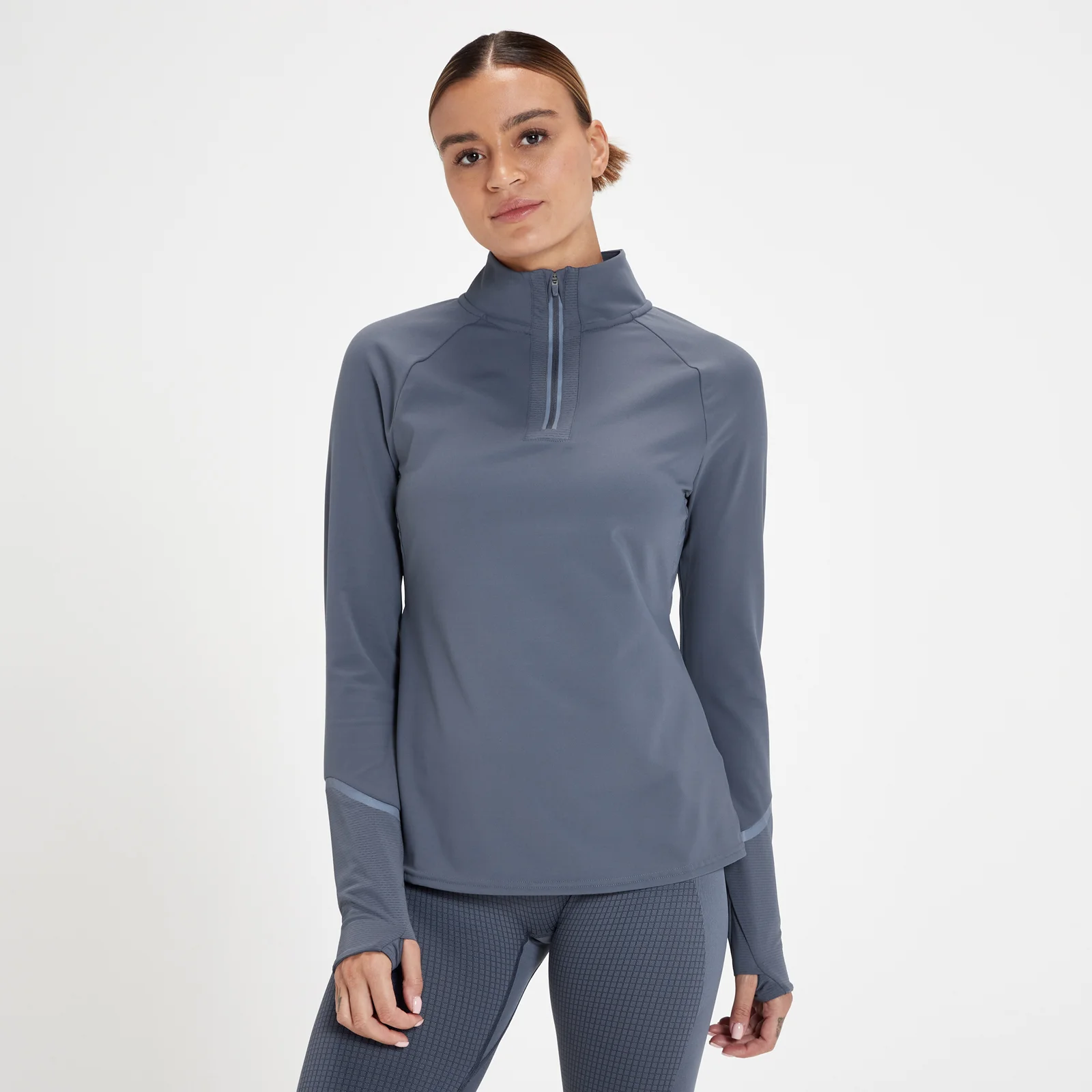 MP Women's Velocity Ultra Reflective 1/4 Zip Top - Shadow Blue - XXS Image 1