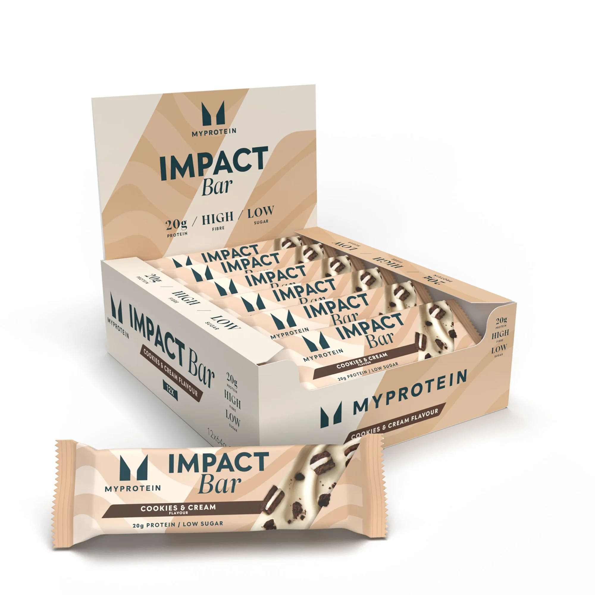 Impact Protein Bar - Cookies & Cream - 2 x 6Bars Image 1
