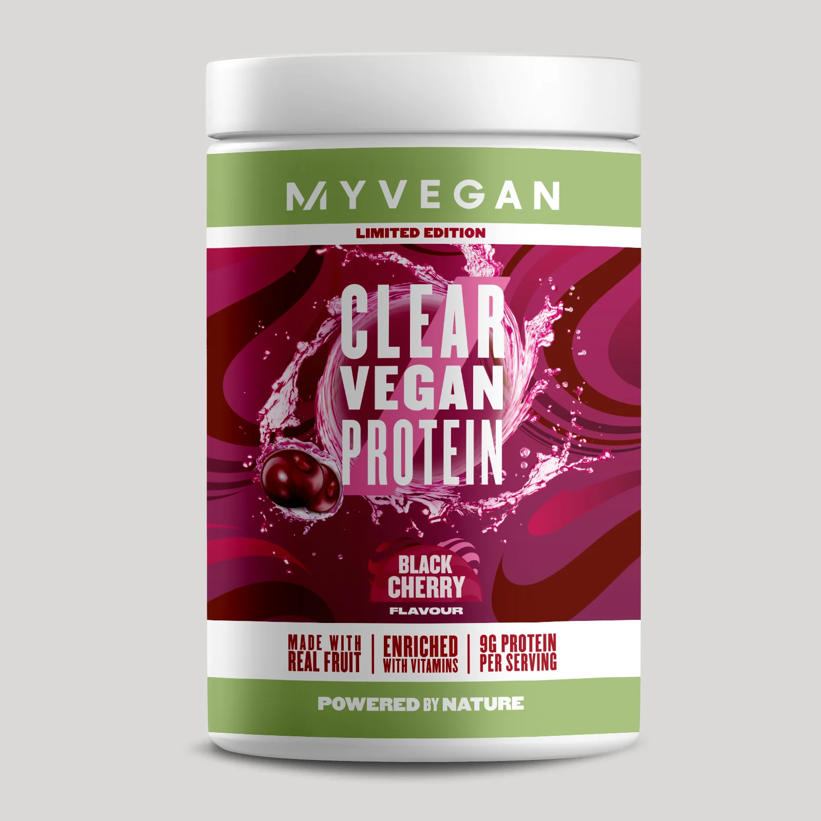 Clear Vegan Protein - Limited Edition Black Cherry - 320g - Black Cherry Image 1
