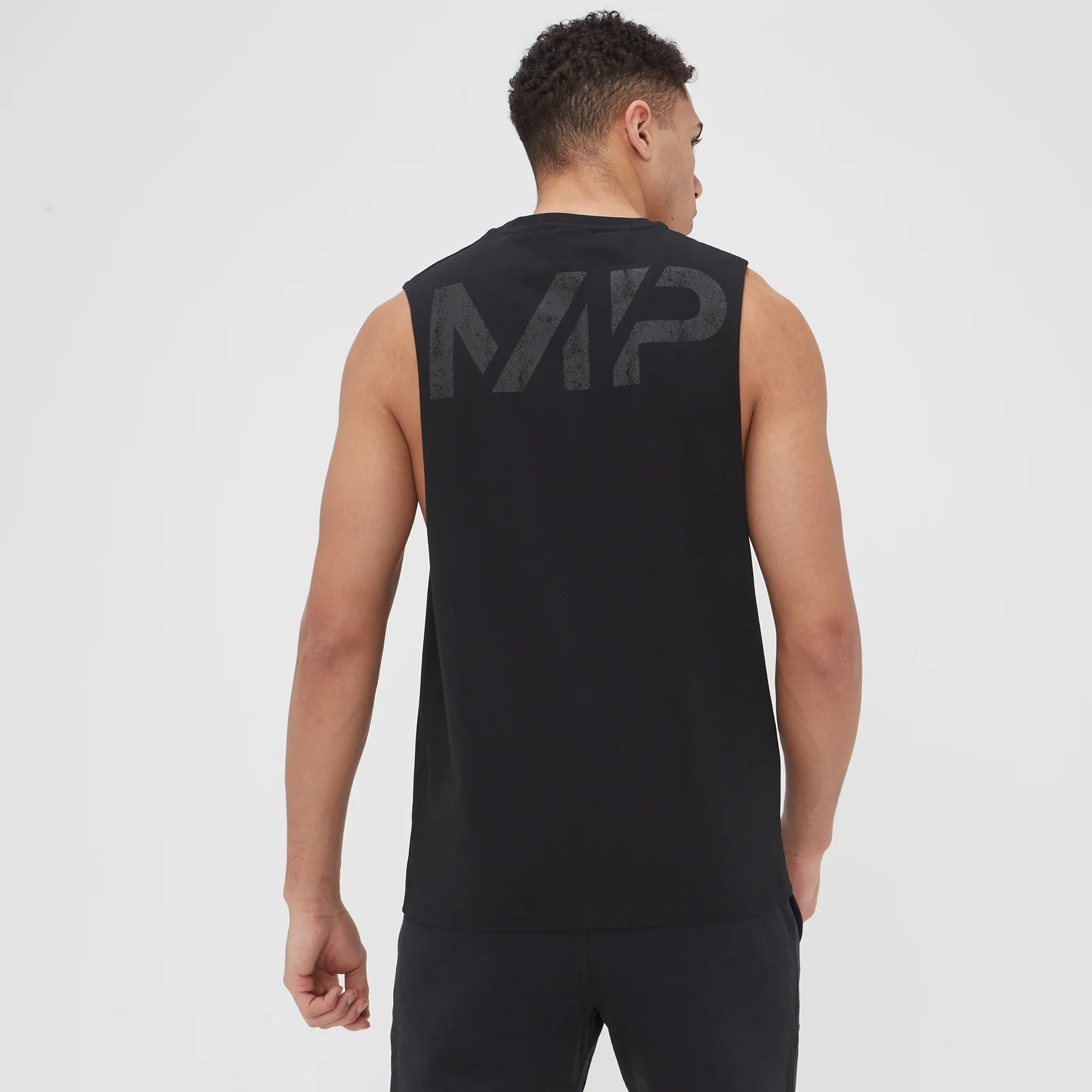 MP Men's Grit Graphic Drop Armhole Tank Top - Black - XXS Image 1