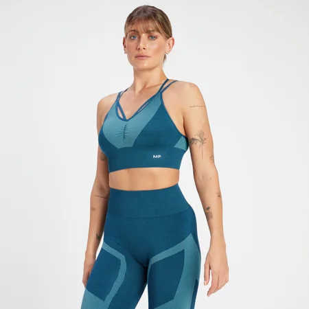 MP Women's Impact Scrunch Seamless Sports Bra - Teal Blue