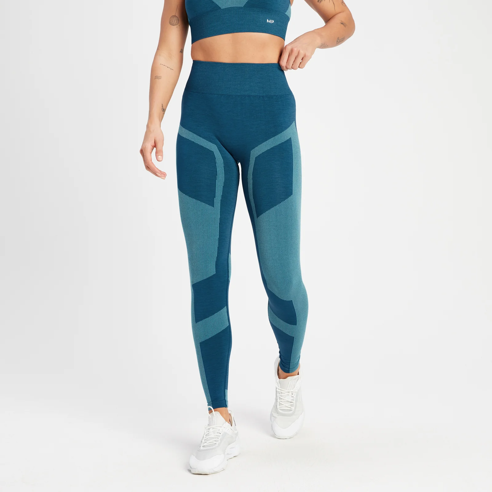 MP Women's Impact Scrunch Seamless Leggings - Teal Blue - S Image 1