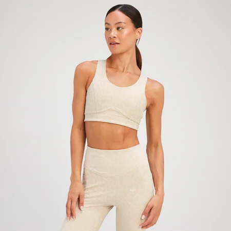 MP Women's Tempo Animal Print Sports Bra - Canvas Grey