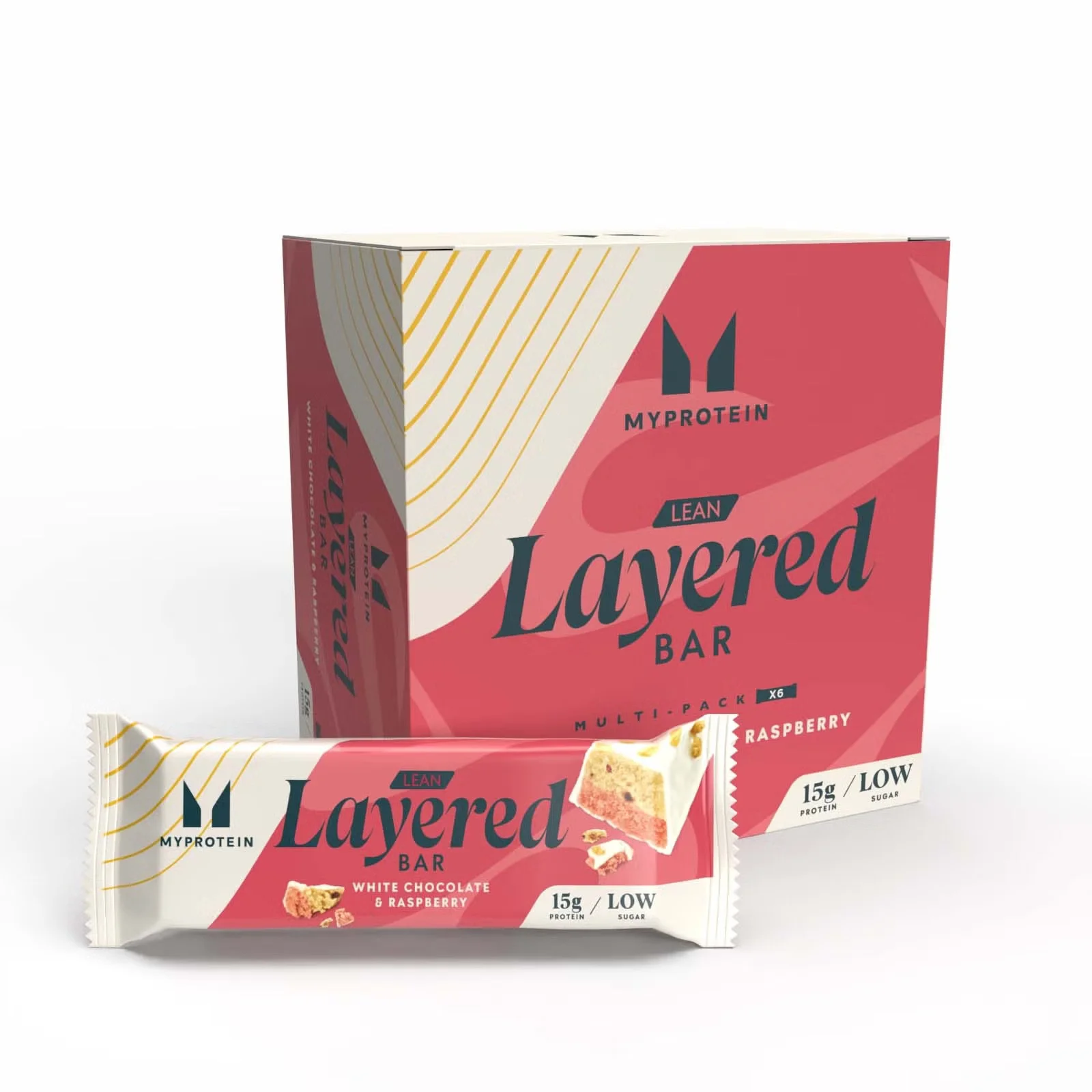 Lean Layered Bar, White Chocolate and Raspberry Image 1