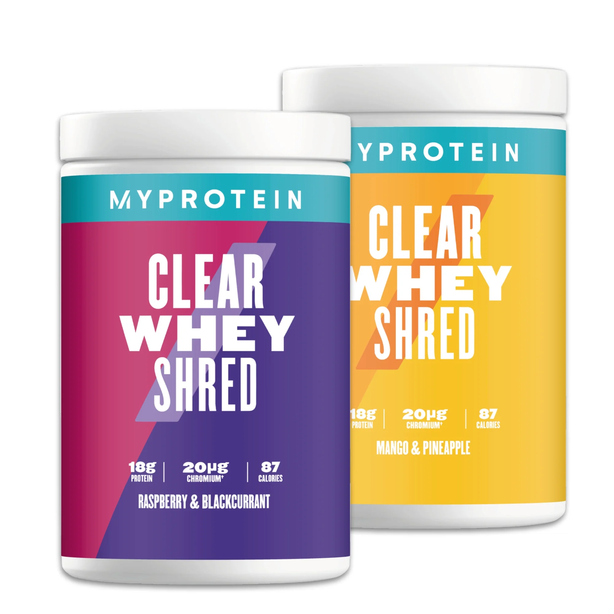 Clear Whey Shred Mix & Match Twin Pack - Raspberry & Blood Orange - Raspberry & Blood Orange Image 1