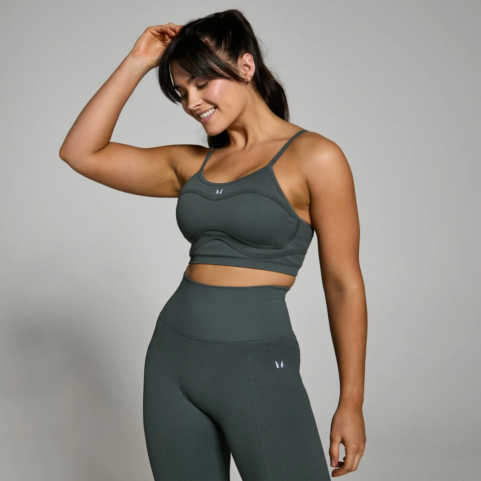 MP Women's Lifestyle Ribbed Bra - Dark Shadow - S Image 1