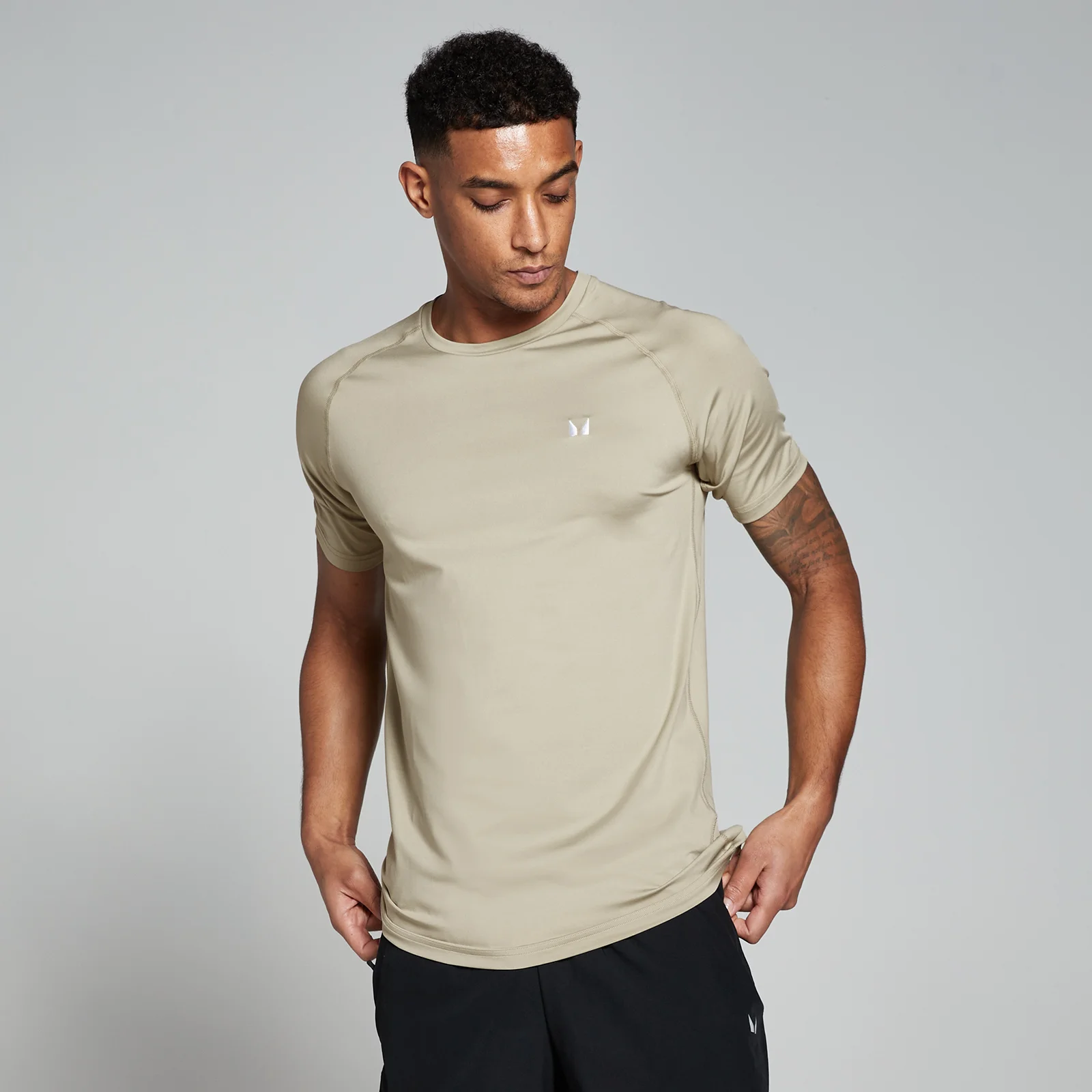 MP Men's Training Short Sleeve T-Shirt - Stone - M Image 1