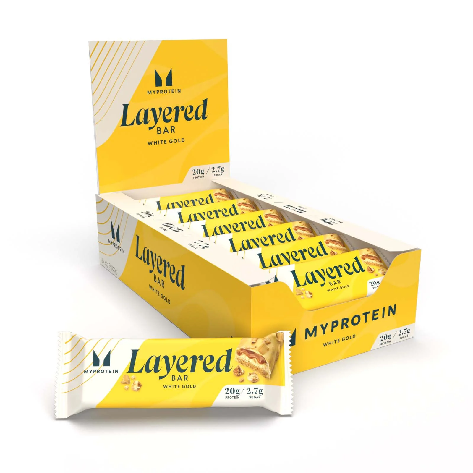 Layered Bar - White Gold - 12 Pack Image 1