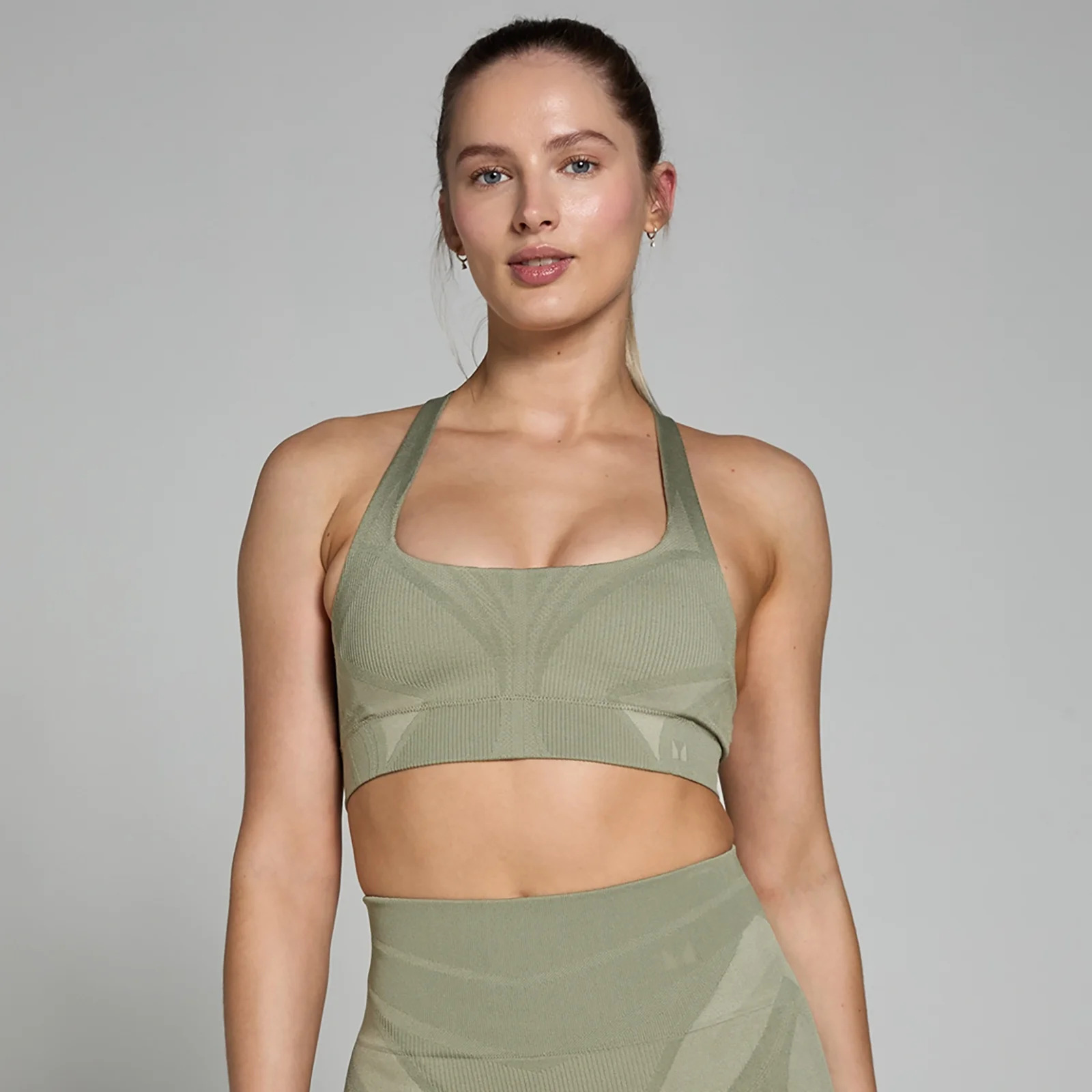 MP Women's Tempo Ultra Geometric Seamless Sports Bra - Brindle - XS Image 1