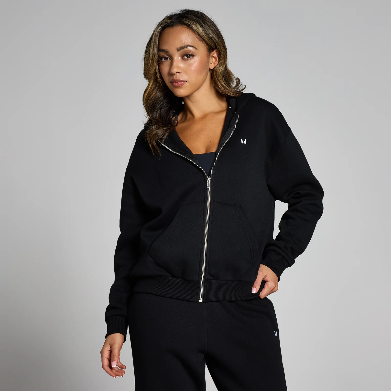 MP Women's Basics Zip Through Hoodie - Black - S Image 1