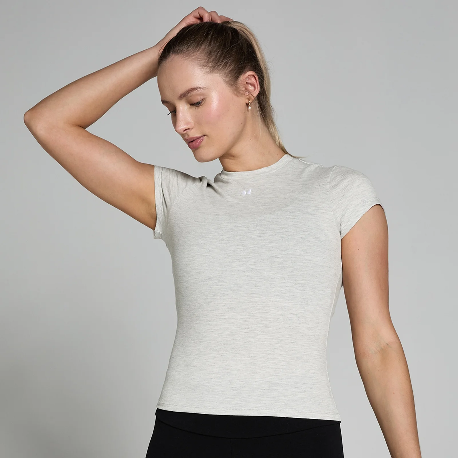 MP Women's Basics Body Fit Short Sleeve T-Shirt - Light Grey Marl - M Image 1
