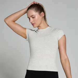 MP Women's Basics Body Fit Short Sleeve T-Shirt - Light Grey Marl - Size S