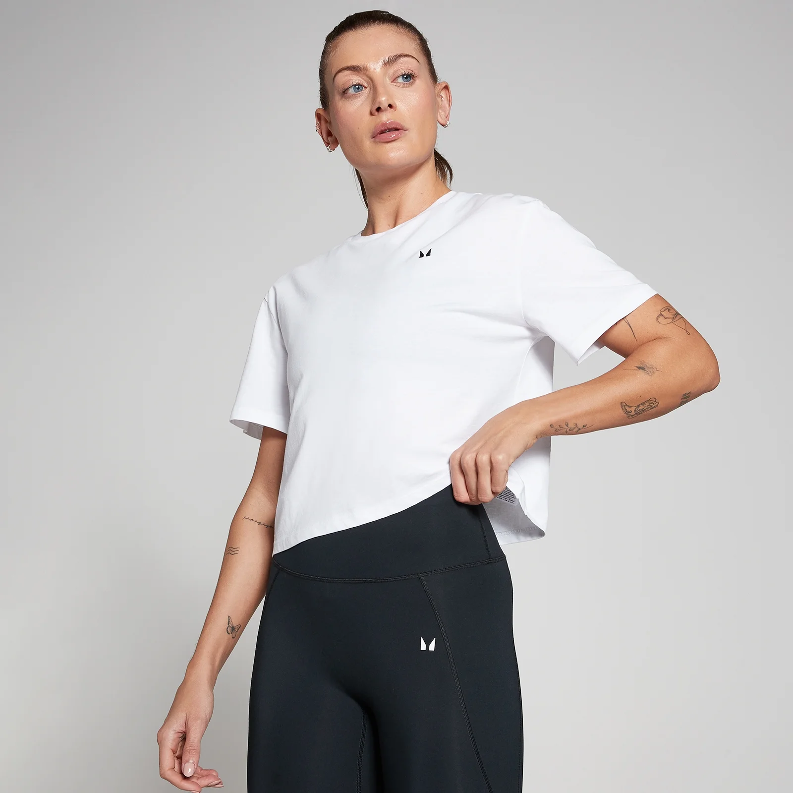 MP Women's Basics Boxy Short Sleeve Crop T-Shirt - White - XXS Image 1