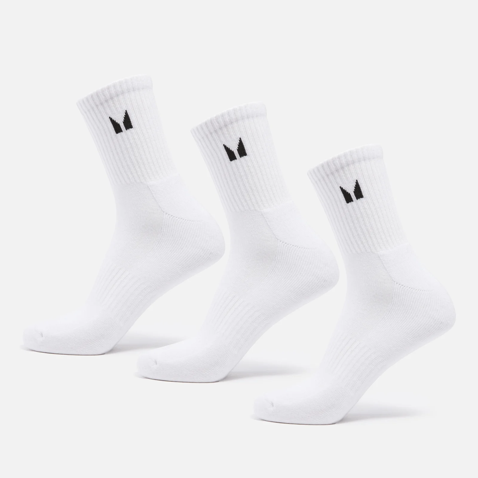 MP Unisex Crew Socks (3 Pack) - White - UK 12-14 Image 1