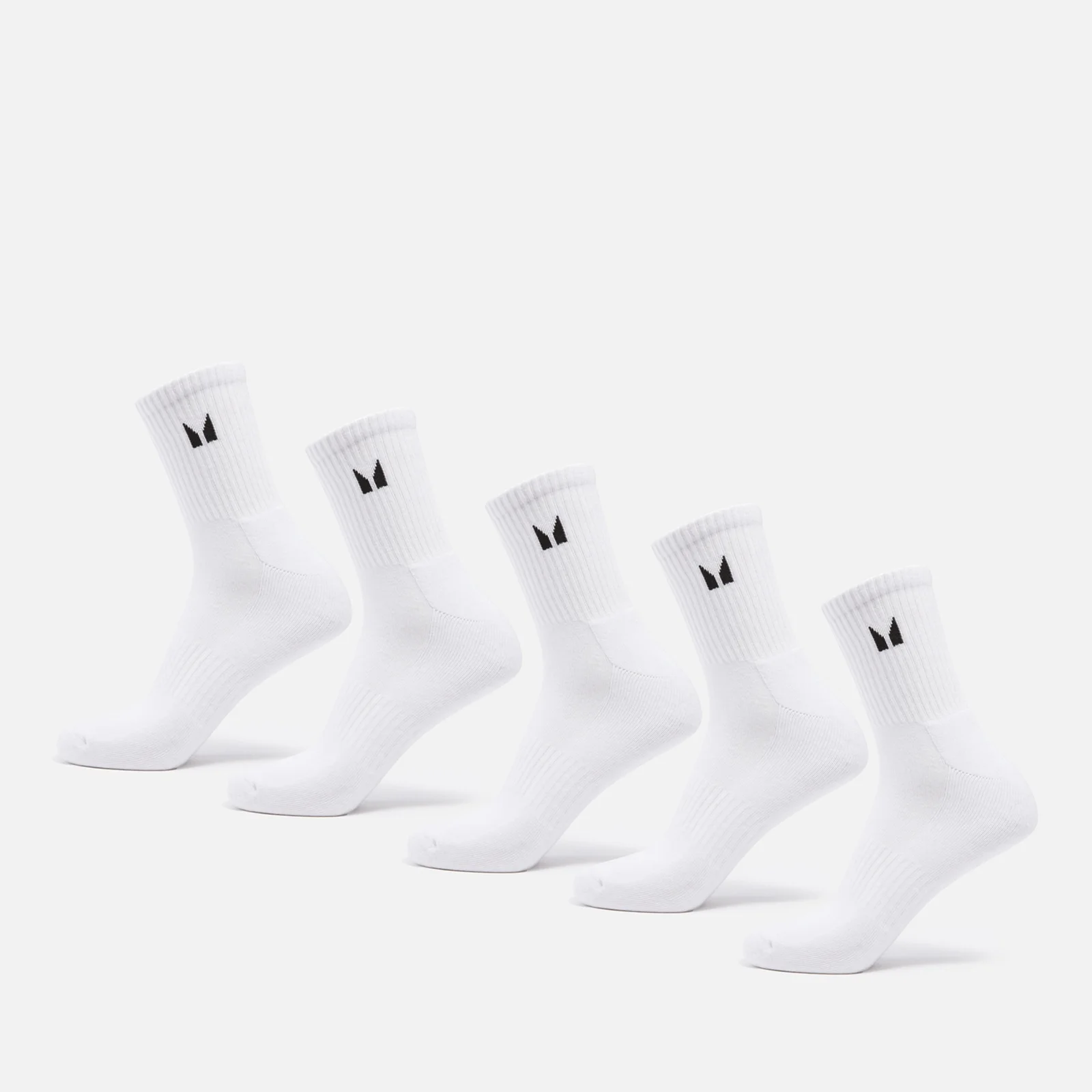 MP Unisex Crew Socks (5 Pack) - White - UK 2-5 Image 1