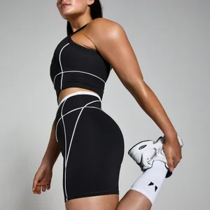 MP Women's Tempo Contrast Texture Cycling Short - Black - Size XS