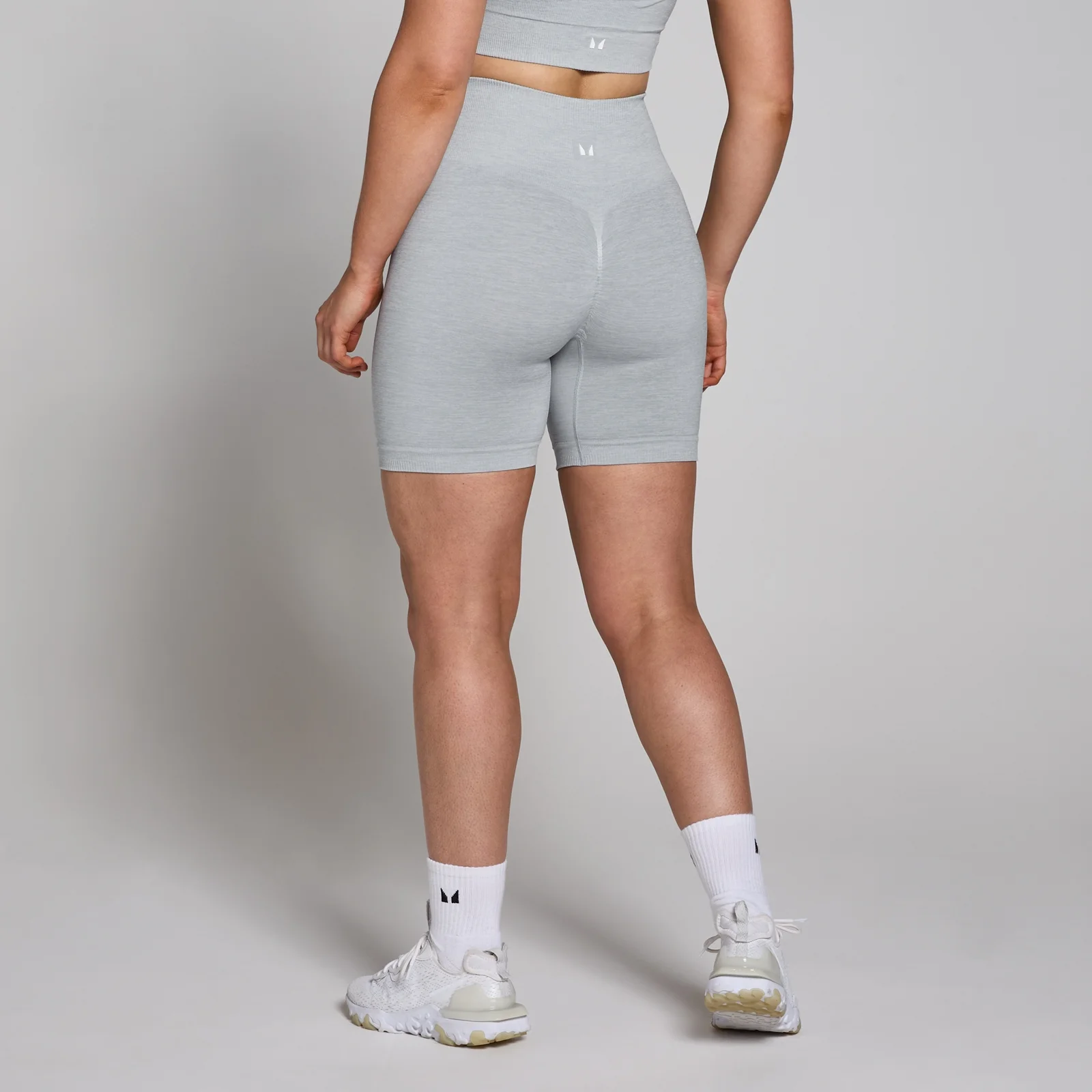 MP Women's Tempo Seamless Scrunch Shorts - Grey Marl - XS Image 1