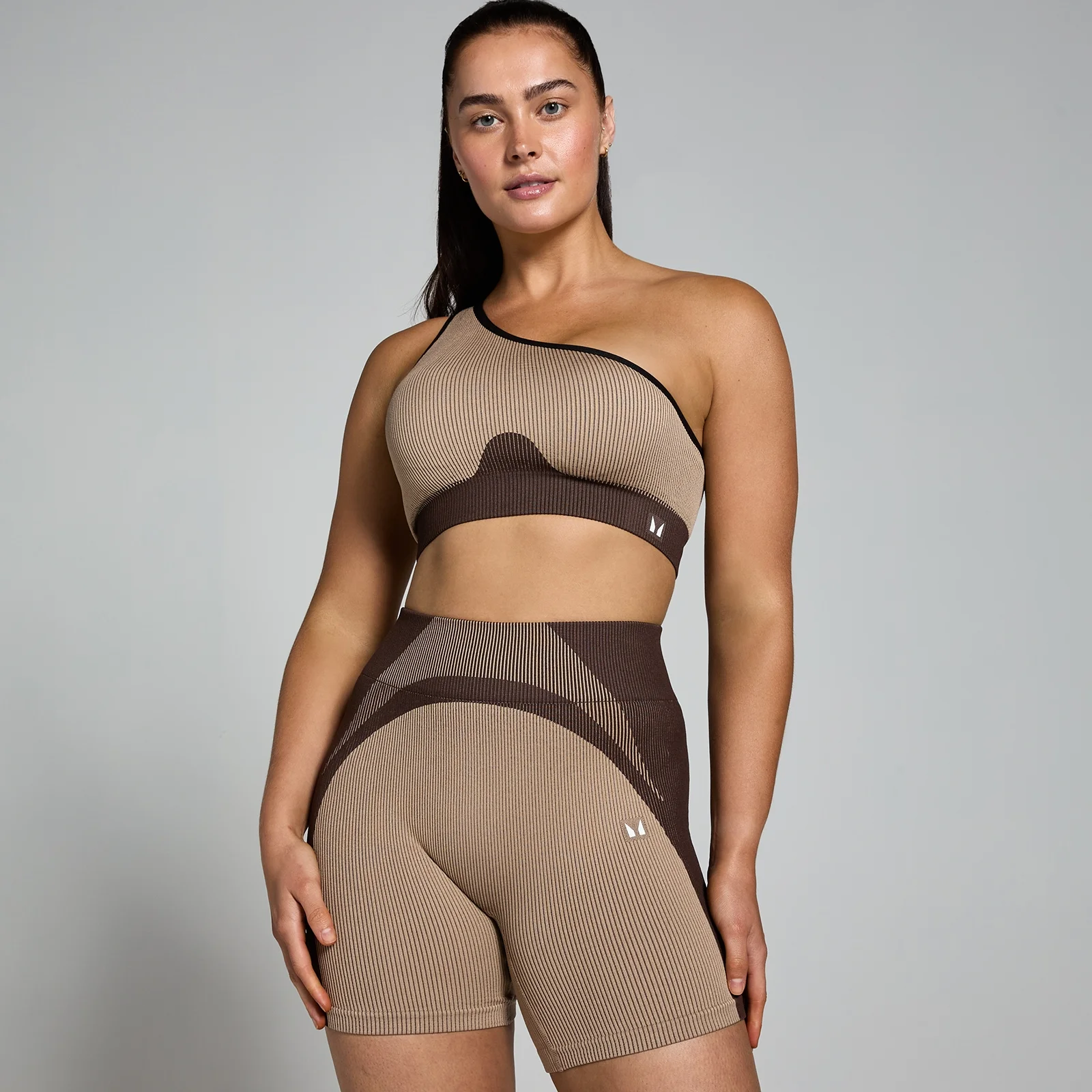 MP Women's Contrast Rib Seamless Bra - Cashmere/Espresso - XL Image 1
