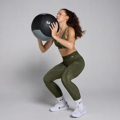 MP Women's Tempo Seamless Linear Leggings - Dark Olive - XS Image 6